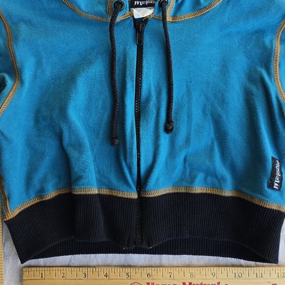 *RARE* Vintage Melodia Designs Teal Miniskirt Pants and Crop Hoodie Small S33 - Picture 12 of 15
